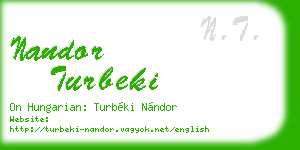 nandor turbeki business card