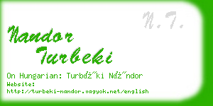 nandor turbeki business card